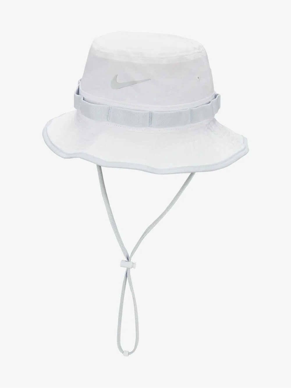 Nike Men’s White Swoosh Apex Bucket Hat with Chin Strap